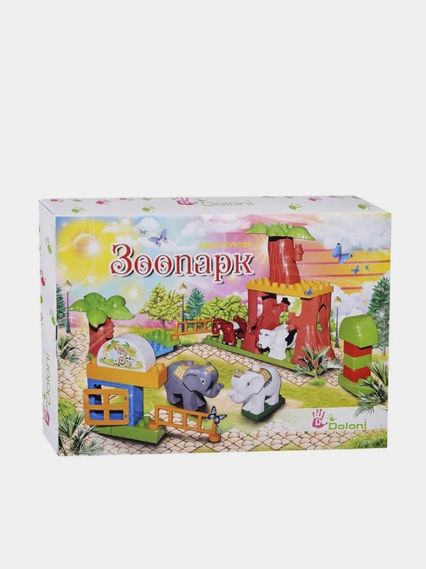 Мини-конструктор Doloni "Зоопарк", 34 детали, 25 х 35 см, 013888/26
