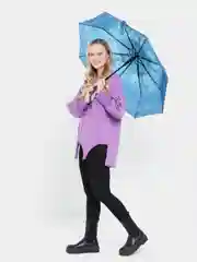 Индиго зонт с цветочным узором / Зонт женский / Зонт маме / Зонт