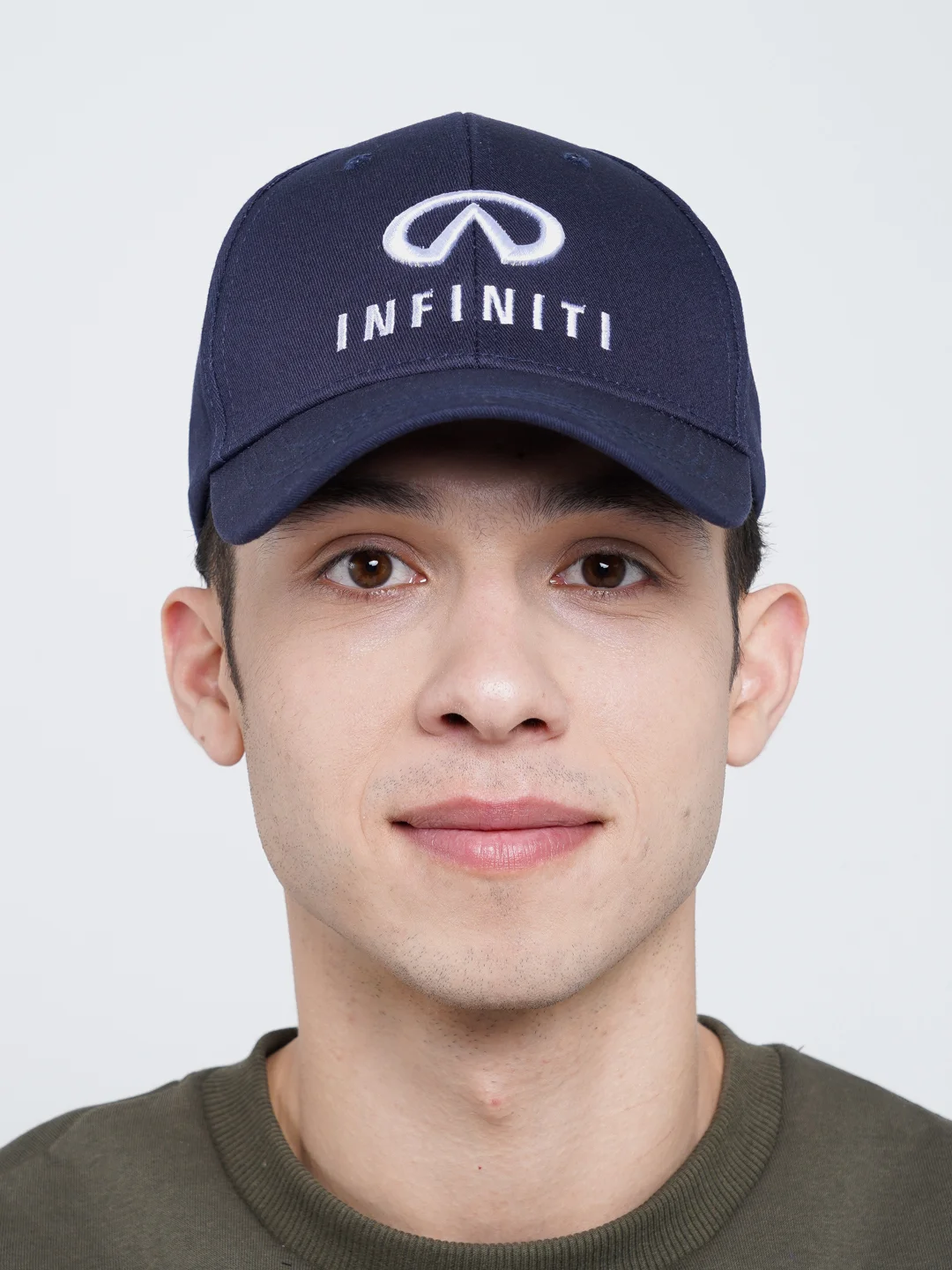 Синий меланж бейсболка унисекс с вышивкой Infiniti, разные цвета