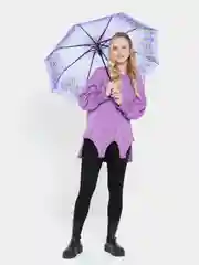 Сиреневый зонт с цветочным узором / Зонт женский / Зонт маме / Зонт