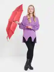 Красный зонт с цветочным узором / Зонт женский / Зонт маме / Зонт