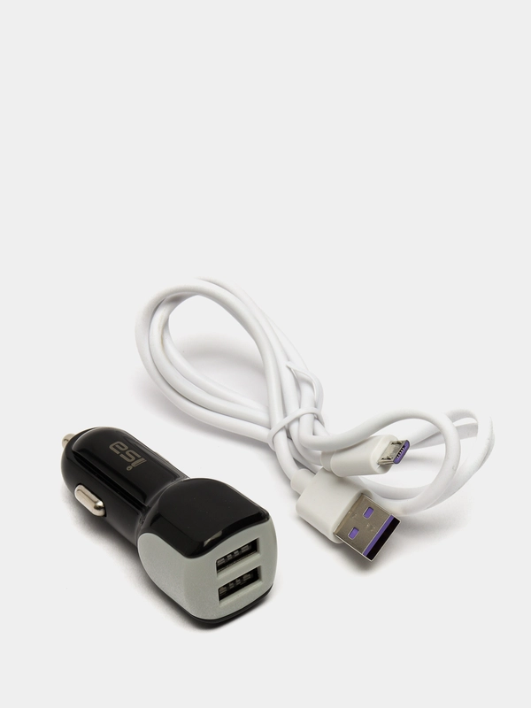 Автомобильное зарядное устройство ISA на 2 USB и Micro USB, 2A