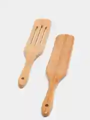 Набор лопаток для кухни Kitchen Muse KM-BBS / Лопатки кухонные из бамбука на подставке