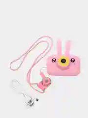 Розовый детский цифровой фотоаппарат с ушками ZOO kids fun camera