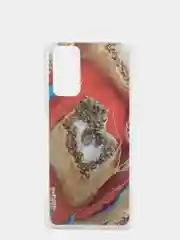 Красный чехол HUAWEI Honor 10X Lite, Хуавей Хонор 10Х Лайт, силиконовый, с мраморным рисунком