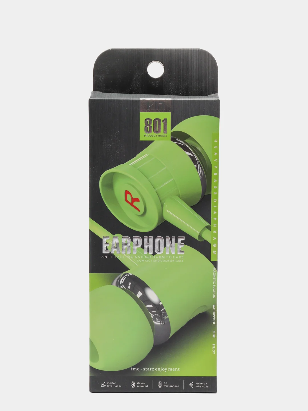 Салатовый наушники проводные Kin 801 Earphone