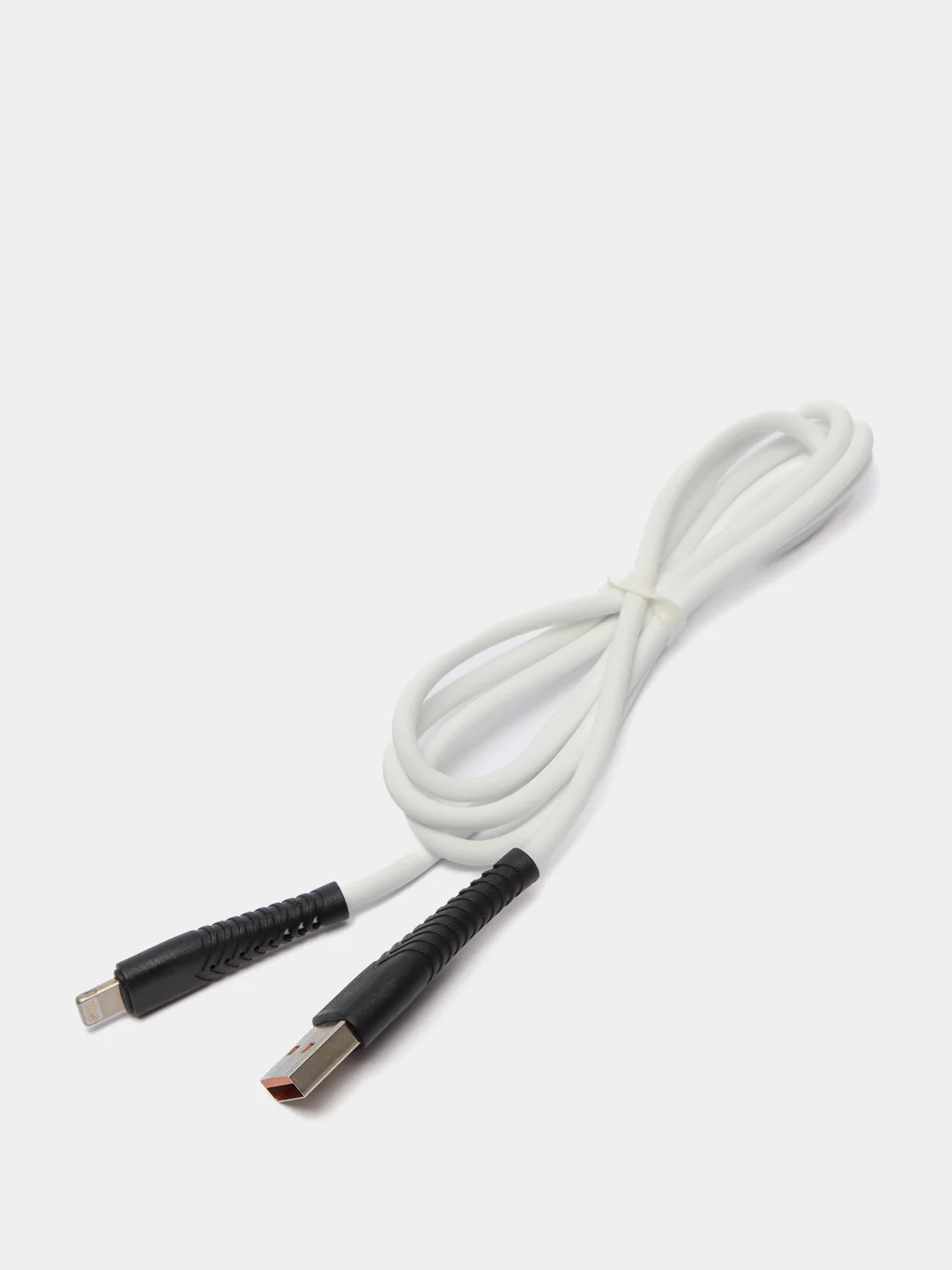 Белый зарядный кабель Denmen D19L, Lightning, 2.4A