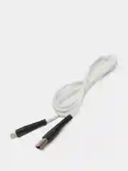 Белый зарядный кабель Denmen D19L, Lightning, 2.4A