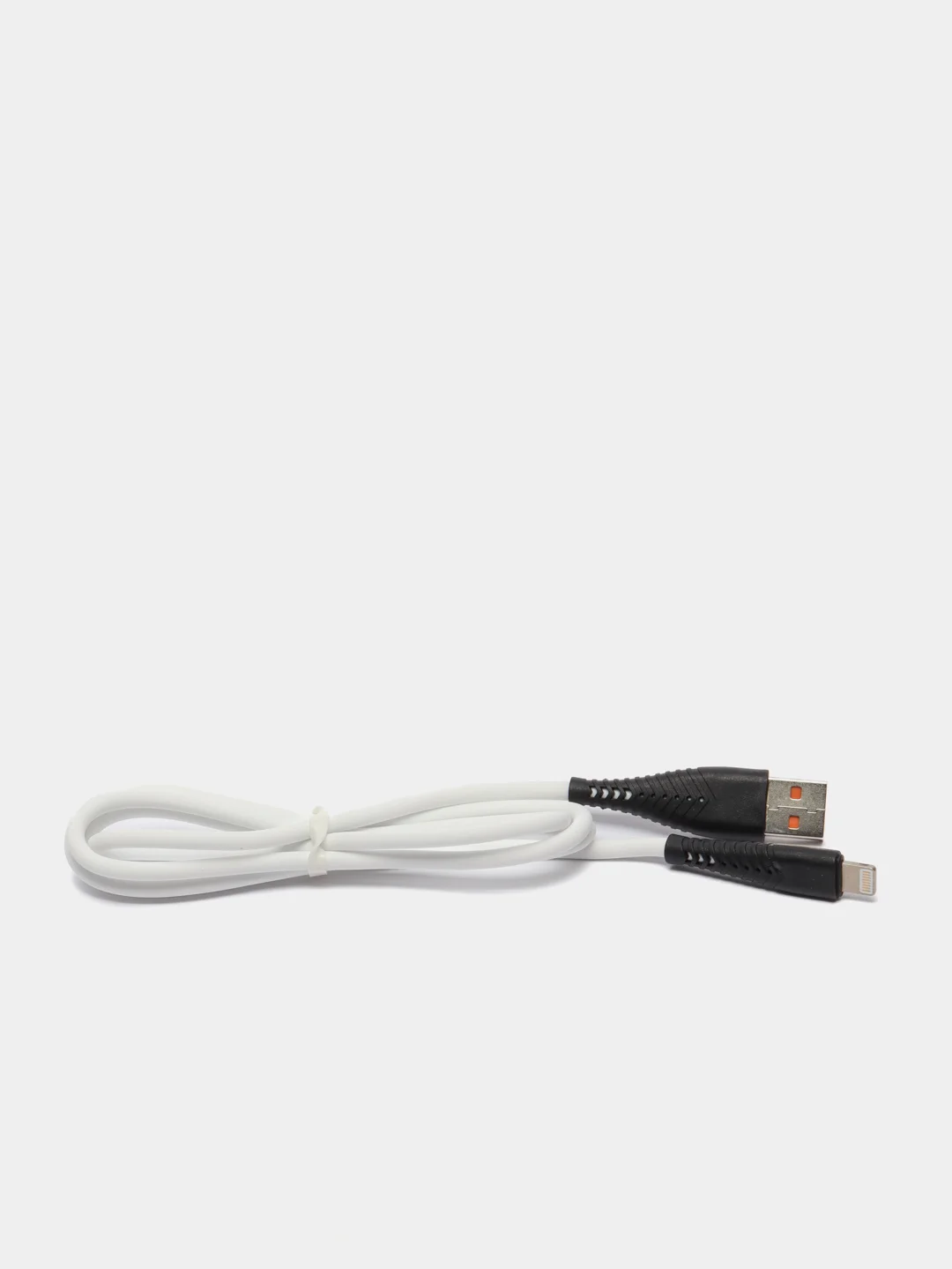 Белый зарядный кабель Denmen D19L, Lightning, 2.4A