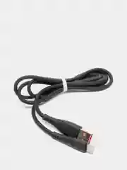 Черный зарядный кабель Denmen D19L, Lightning, 2.4A