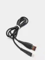 Черный зарядный кабель Denmen D19L, Lightning, 2.4A