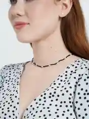 Черный чокер Ромашка