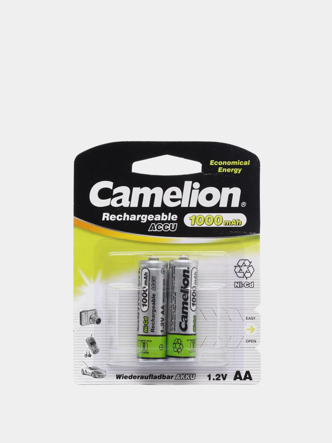 Аккумулятор 1000мА CAMELION AA 2 шт. пальчиковый