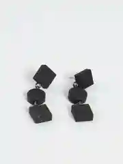 Черный серьги из дерева ручной работы