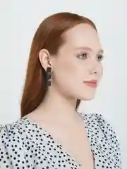 Черный серьги из дерева ручной работы