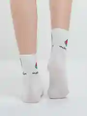 Алый женские носки с фруктами