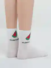 Алый женские носки с фруктами