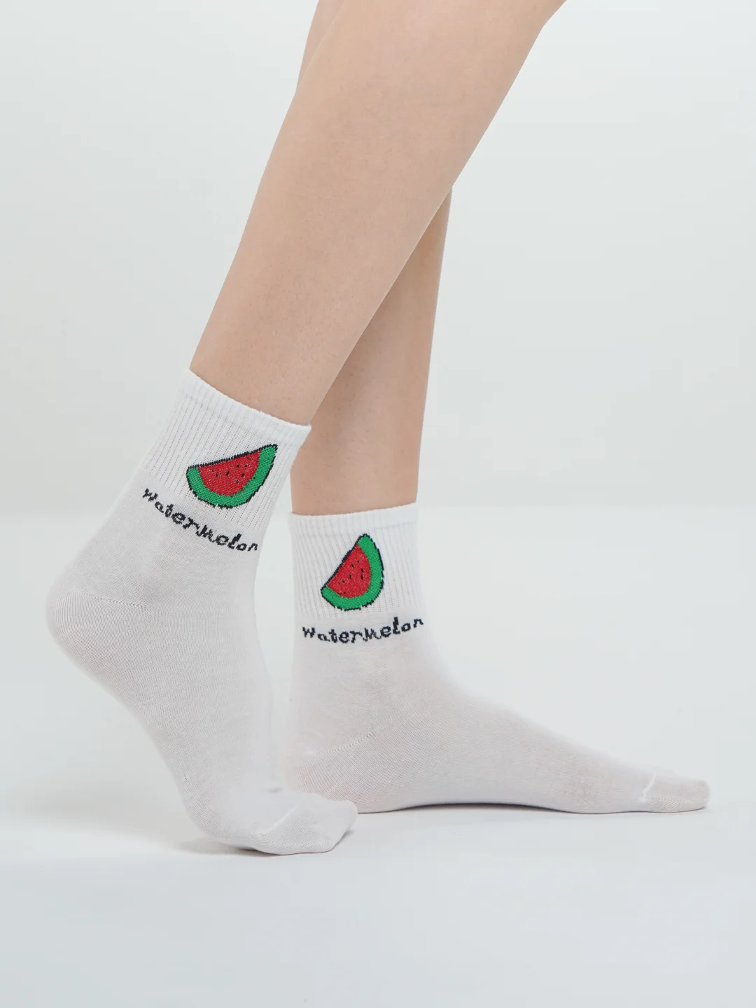 Алый женские носки с фруктами