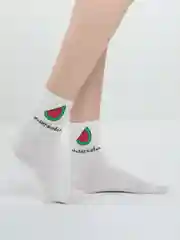 Алый женские носки с фруктами