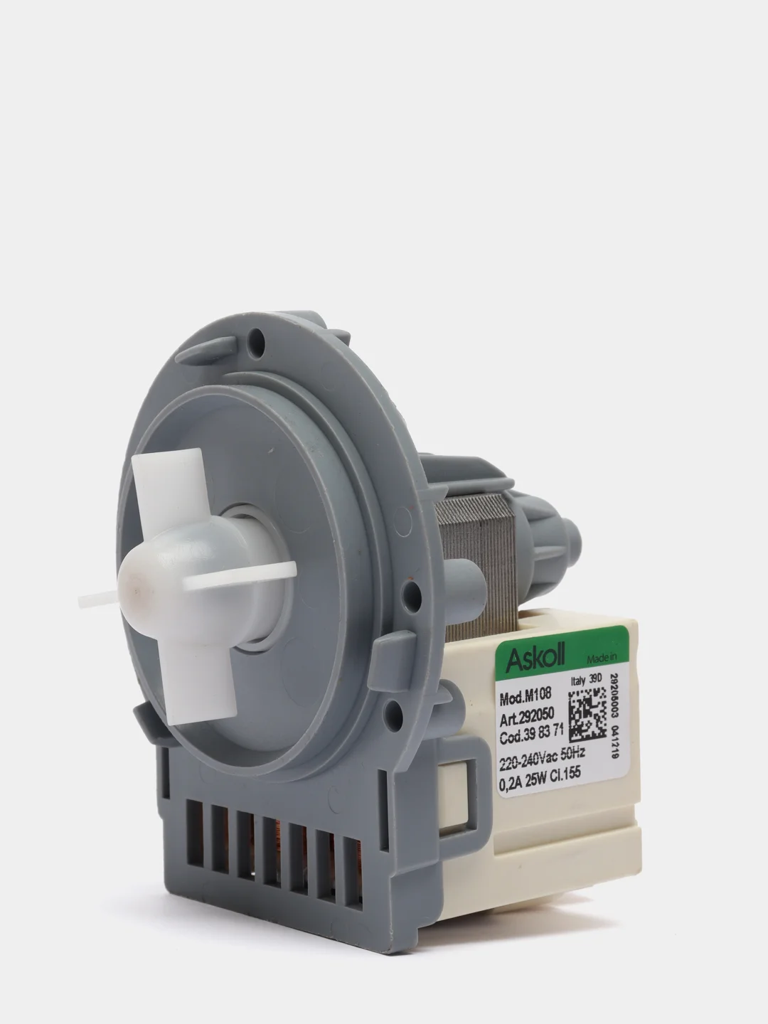 Помпа 25W Askoll для AEG, Indesit, Gorenje, Electrolux, Zanussi, клеммы сзади вместе