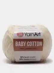 Молочный пряжа YarnArt Baby Cotton, хлопок, акрил, 50 г, 165 м