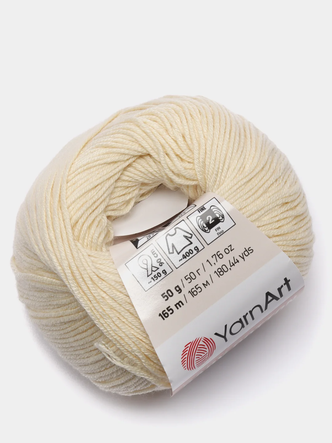 Молочный пряжа YarnArt Baby Cotton, хлопок, акрил, 50 г, 165 м