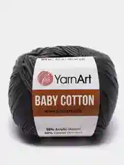 Угольный пряжа YarnArt Baby Cotton, хлопок, акрил, 50 г, 165 м