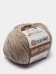 Бежевый пряжа YarnArt Baby Cotton, хлопок, акрил, 50 г, 165 м