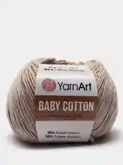Бежевый пряжа YarnArt Baby Cotton, хлопок, акрил, 50 г, 165 м