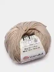 Бежевый пряжа YarnArt Baby Cotton, хлопок, акрил, 50 г, 165 м