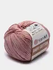 Пудровый пряжа YarnArt Baby Cotton, хлопок, акрил, 50 г, 165 м