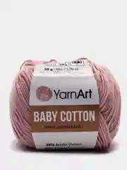 Пудровый пряжа YarnArt Baby Cotton, хлопок, акрил, 50 г, 165 м
