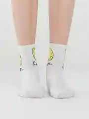 Желтый женские носки с фруктами