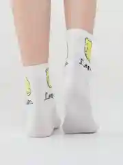 Желтый женские носки с фруктами