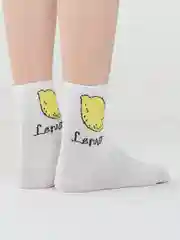 Желтый женские носки с фруктами