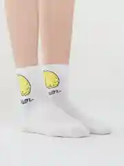 Желтый женские носки с фруктами