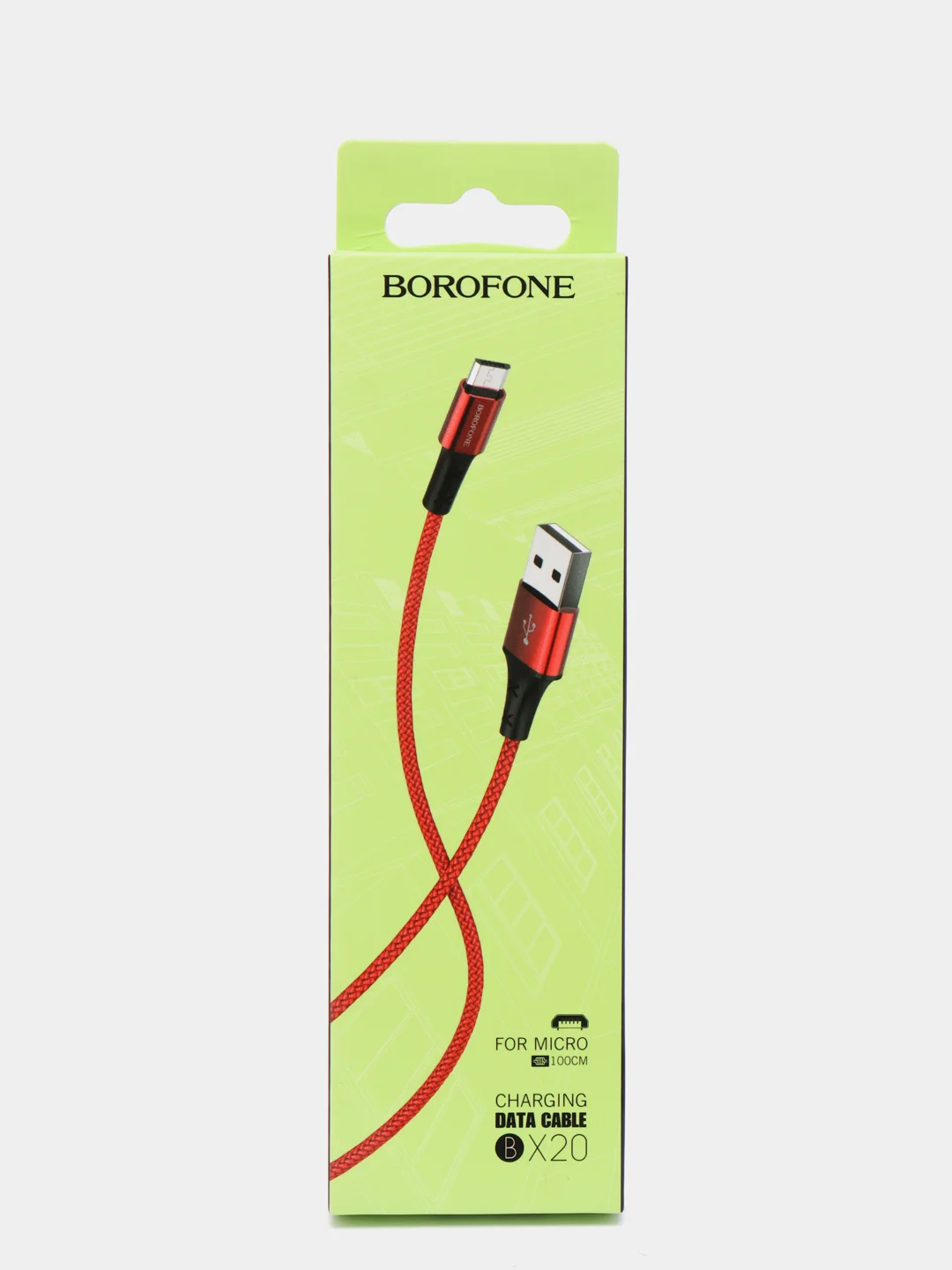 Красный кабель зарядный Borofone BX20 (1m, Micro-USB/Type-C/Lightning) для Android и Apple iPhone