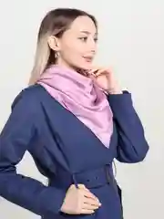 Сиреневый платок женский, хлопок, шелк, размер 90 х 90