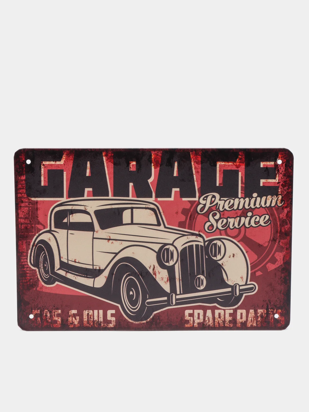 Бежевый меланж винтажные жестяные таблички "Garage"