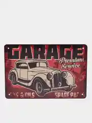 Бежевый меланж винтажные жестяные таблички "Garage"