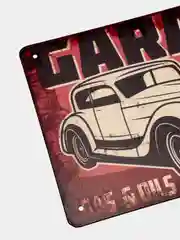 Бежевый меланж винтажные жестяные таблички "Garage"