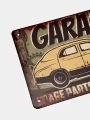 Бежевый винтажные жестяные таблички "Garage"