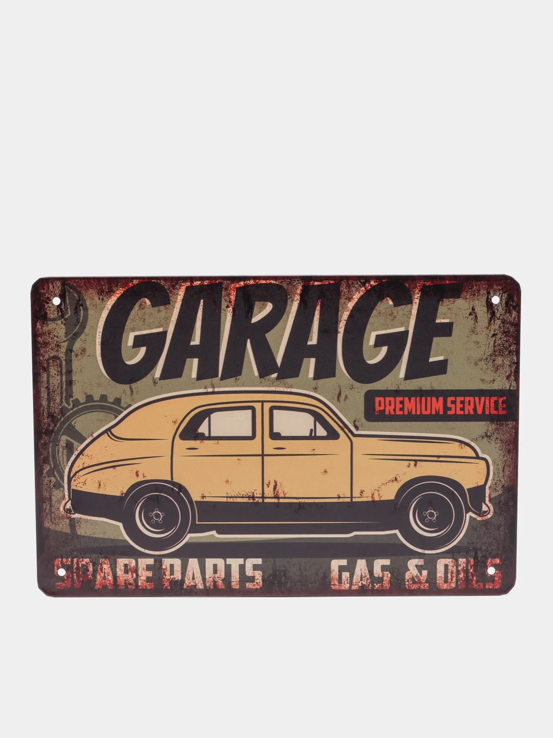 Бежевый винтажные жестяные таблички "Garage"