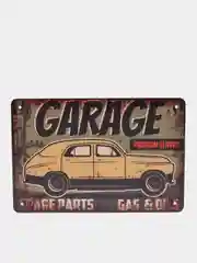 Бежевый винтажные жестяные таблички "Garage"