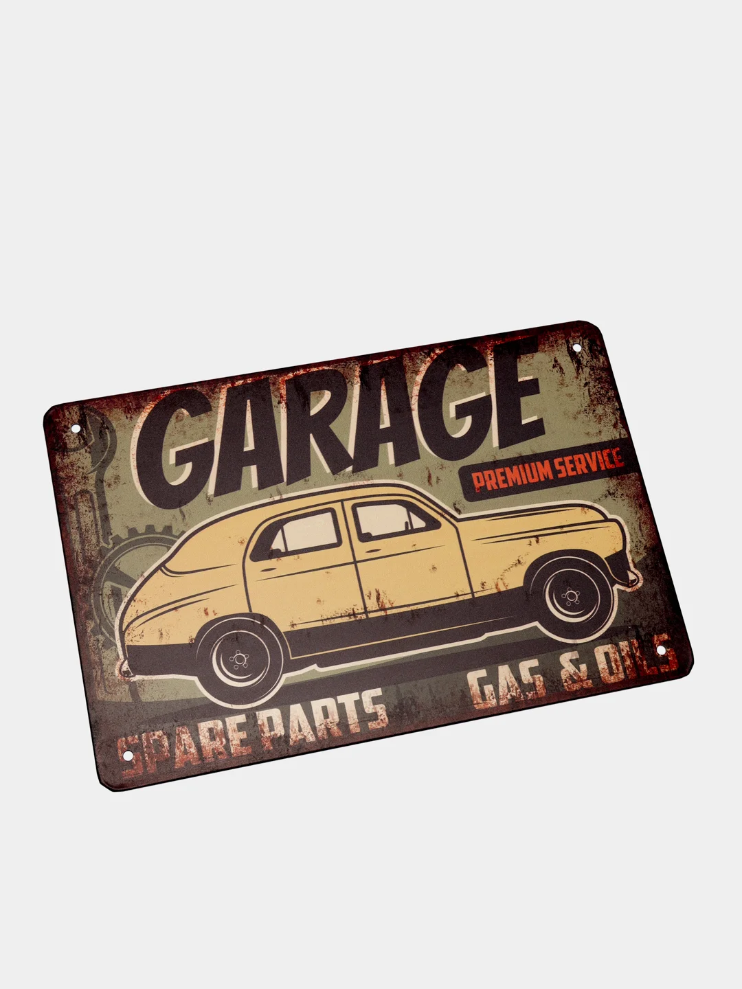 Бежевый винтажные жестяные таблички "Garage"