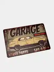 Бежевый винтажные жестяные таблички "Garage"
