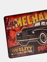 Белый винтажные жестяные таблички "Garage"