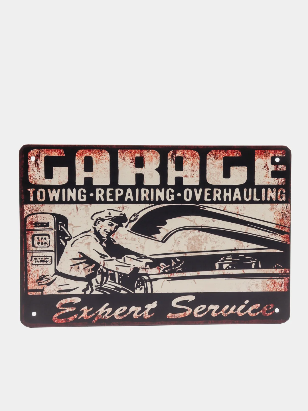 Бирюзовый винтажные жестяные таблички "Garage"