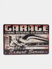 Бирюзовый винтажные жестяные таблички "Garage"