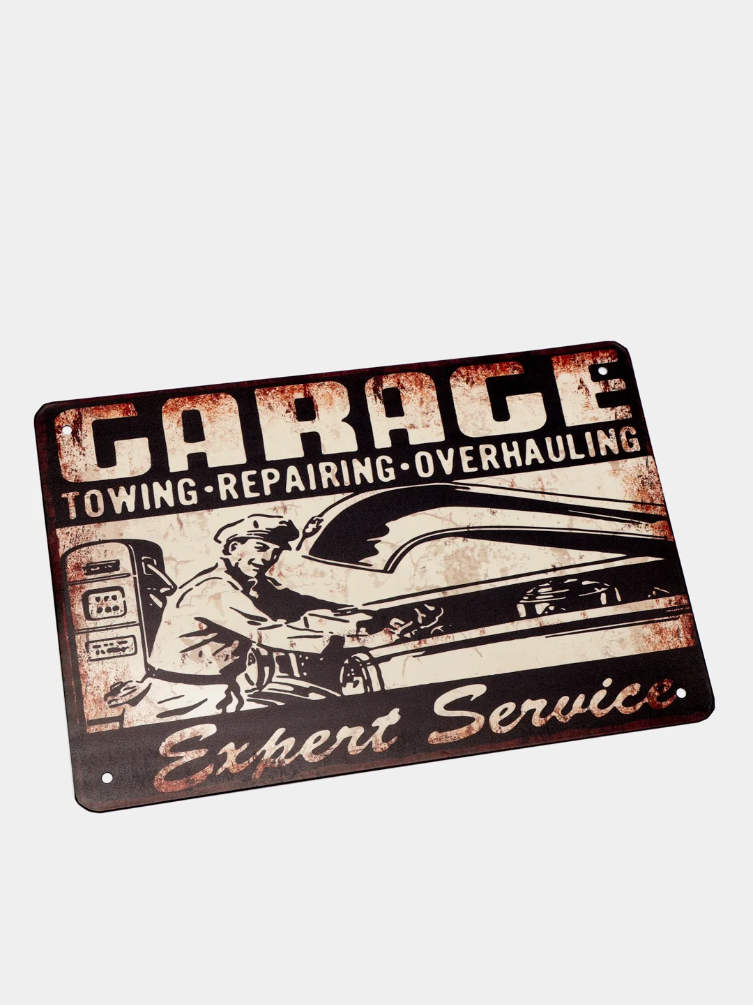 Бирюзовый винтажные жестяные таблички "Garage"
